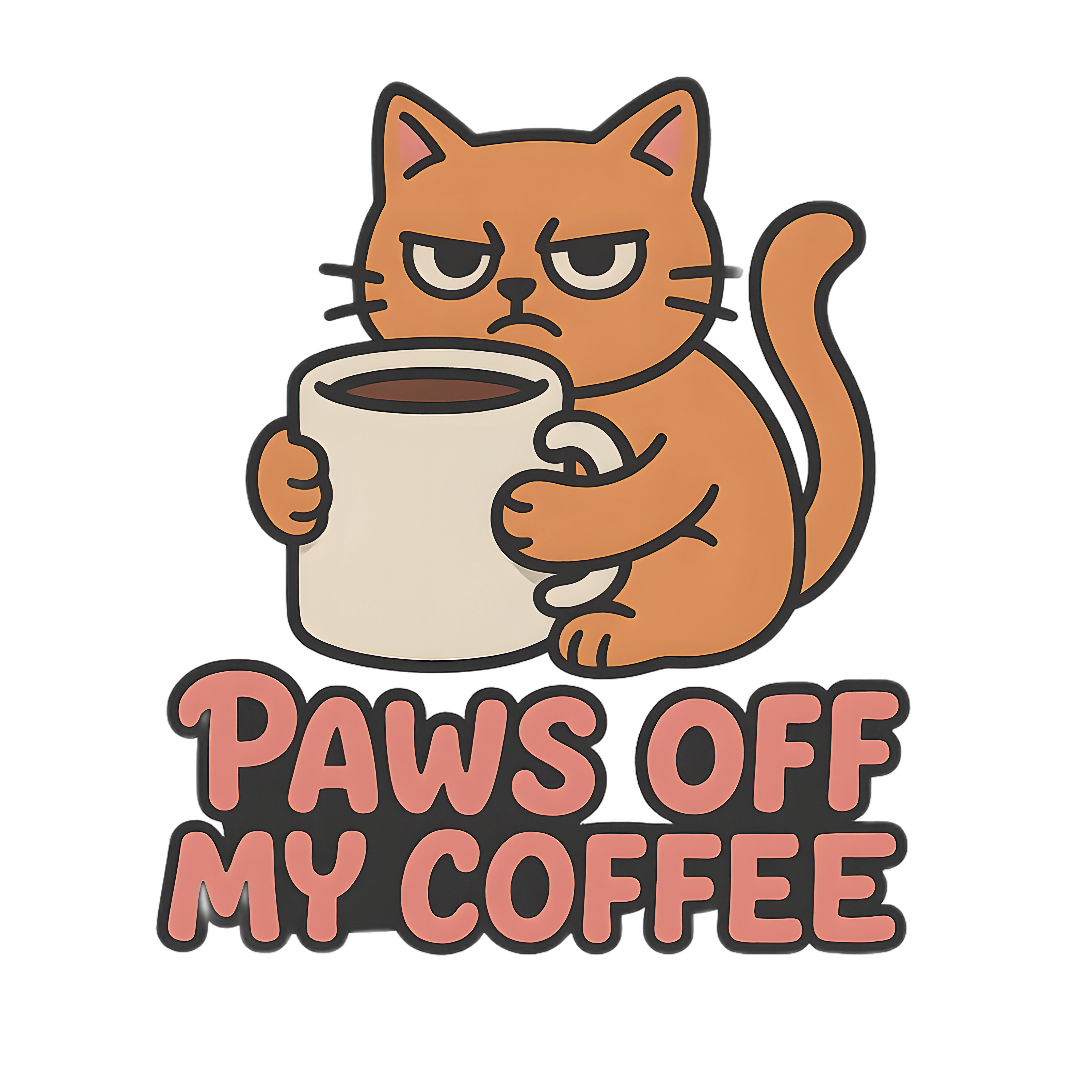 Paws Off My Coffee — Orange Cat